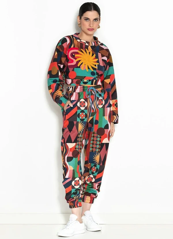 Farm - Moletom Cropped Artesanal Sol Preto 3