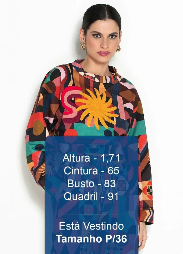 Farm - Moletom Cropped Artesanal Sol Preto 5