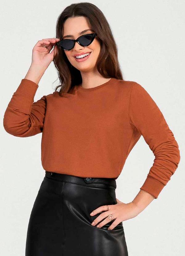 Cativa - Moletom Feminino Adulto Básico Marrom 1