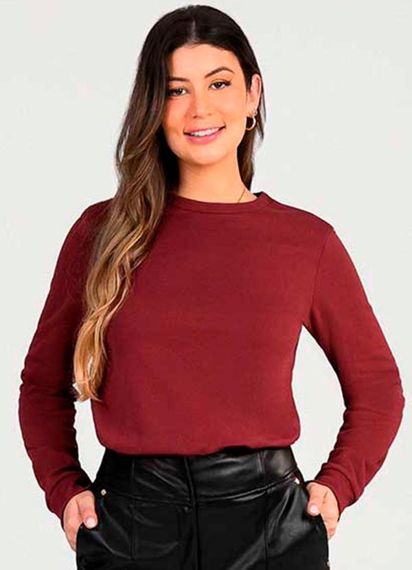 Cativa - Moletom Feminino Adulto Básico Vermelho