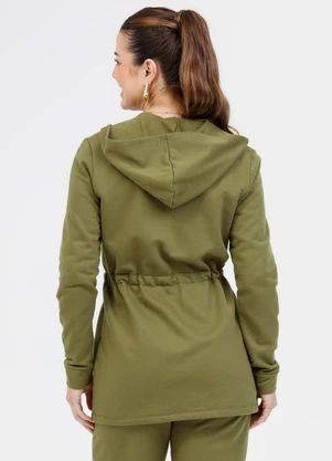 Habana - Parka em Moletom Peluciado Verde - HABANA