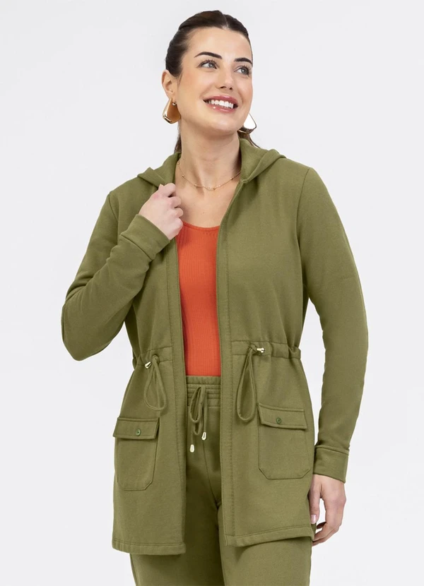 Habana - Parka em Moletom Peluciado Verde
