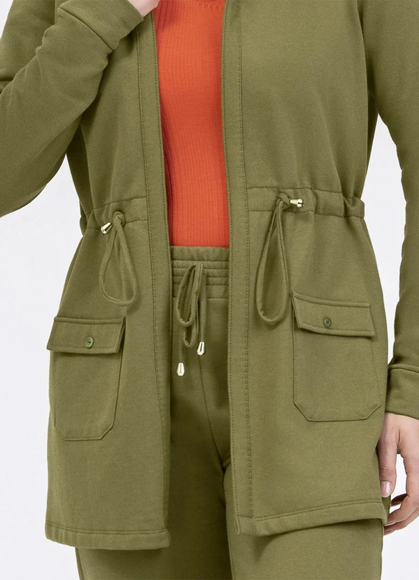 Parka em Moletom Peluciado Verde - Habana