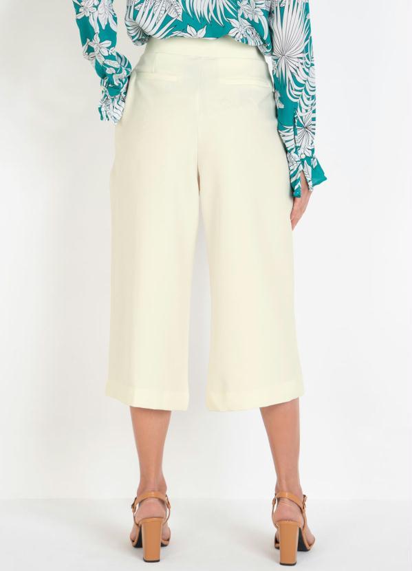 bonprix - Calça Alfaiataria Pantacourt Off White 2