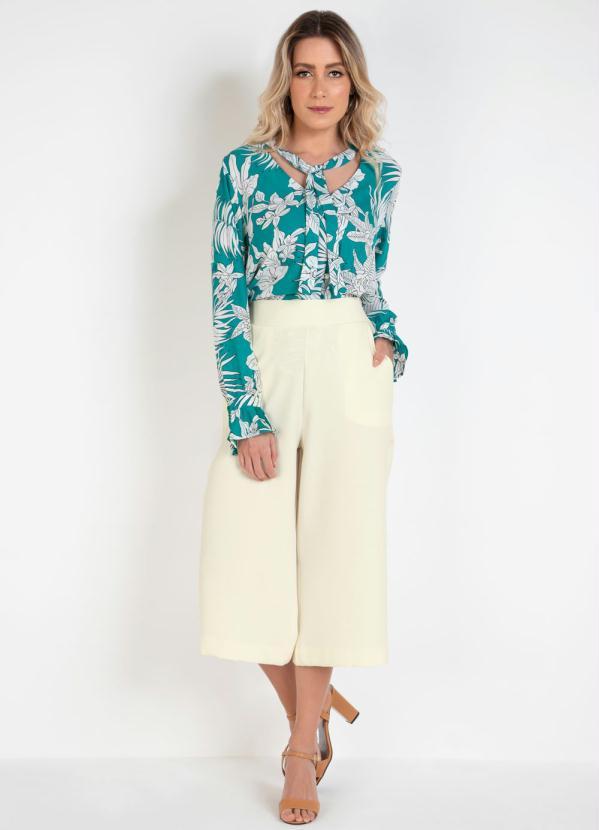 bonprix - Calça Alfaiataria Pantacourt Off White 4