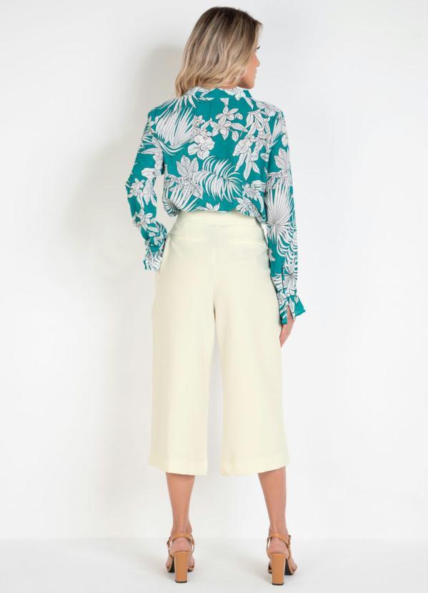 bonprix - Calça Alfaiataria Pantacourt Off White 5