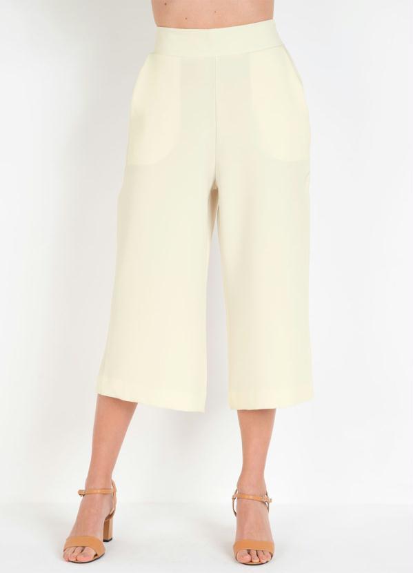 bonprix - Calça Alfaiataria Pantacourt Off White 6