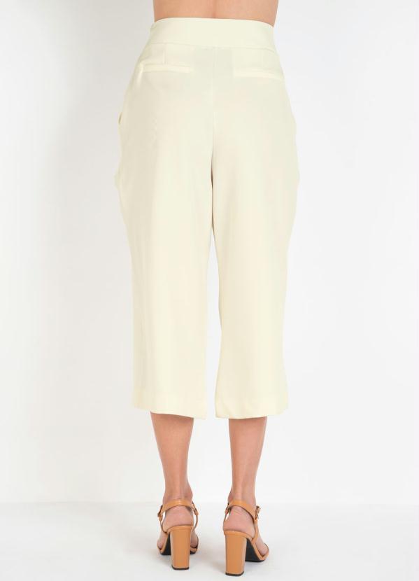 bonprix - Calça Alfaiataria Pantacourt Off White 7