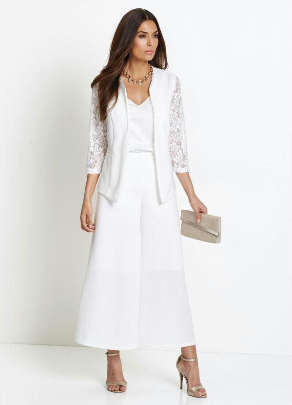 bonprix - Calça Alfaitaria Pantalona Branca 4