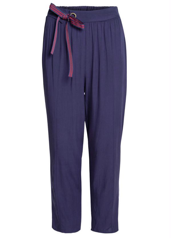 Quintess - Calça Azul com Ilhóses na Cintura 7