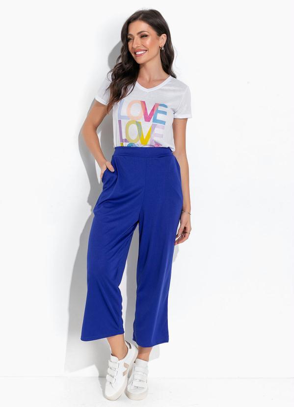 Moda Pop - Calça Azul Royal em Malha 3