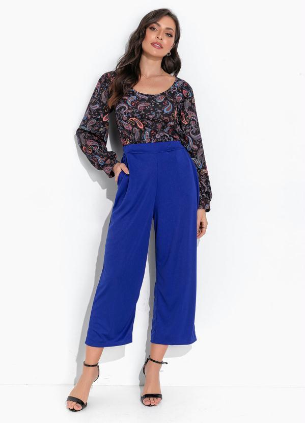 Moda Pop - Calça Azul Royal em Malha 5