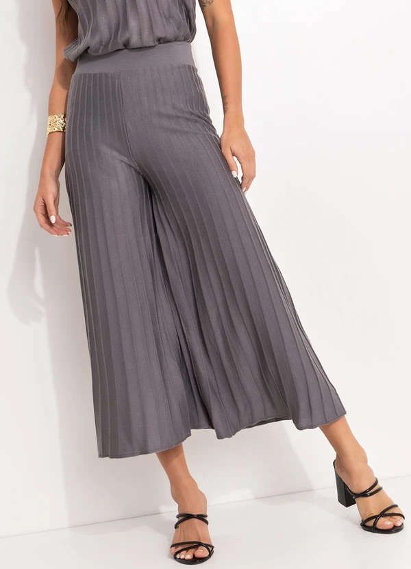 Quintess - Calça Cinza Escuro em Tricô