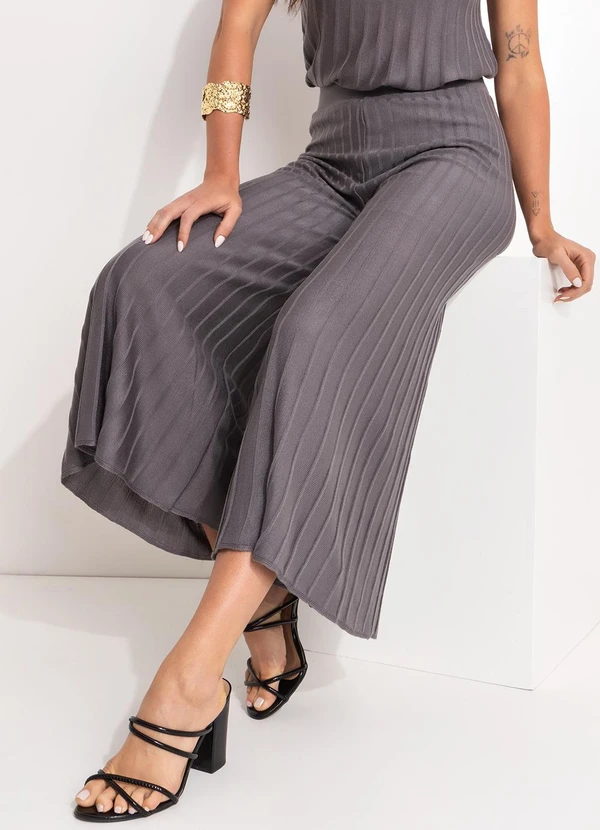 Quintess - Calça Cinza Escuro em Tricô 2