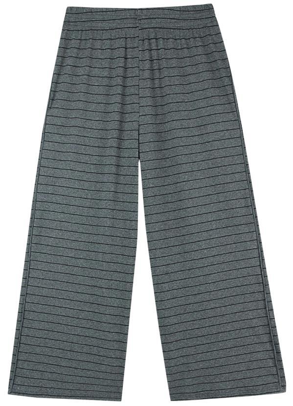 Malwee - Calça Cinza Pantacourt Canelada Listrada 3