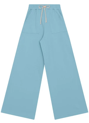 Just Basic - Calça Feminina Moletom sem Felpa Azul - JUST BASIC