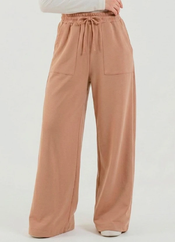 Just Basic - Calça Feminina Moletom sem Felpa Bege