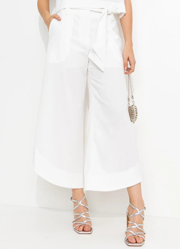 You Premium - Calça Pantacourt Bege