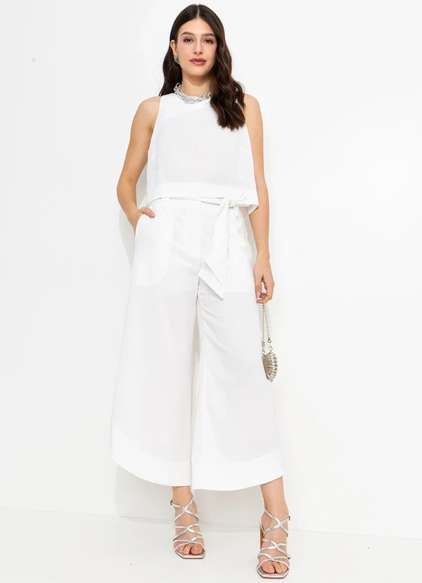 You Premium - Calça Pantacourt Bege 3