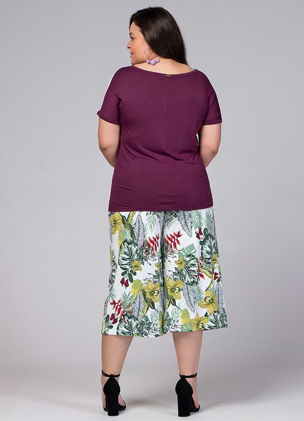 Quintess - Calça Pantacourt Floral com Elástico na Cintura 6