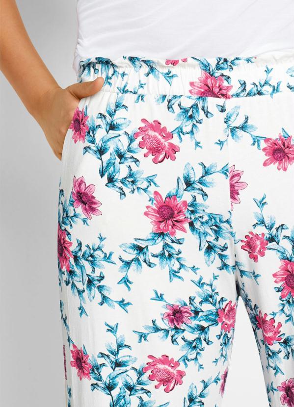 Queima Estoque - Calça Pantacourt Floral White 10