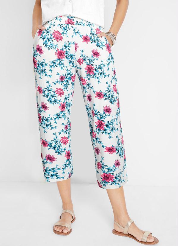 Queima Estoque - Calça Pantacourt Floral White 4