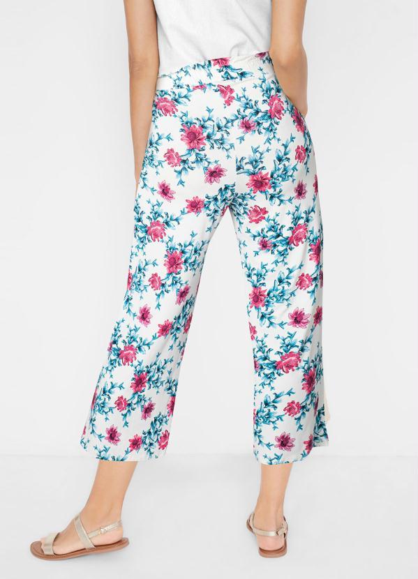 Queima Estoque - Calça Pantacourt Floral White 5