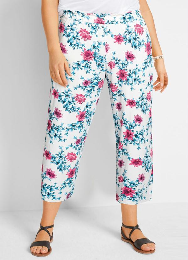 Queima Estoque - Calça Pantacourt Floral White 8