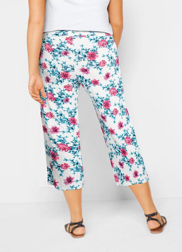 Queima Estoque - Calça Pantacourt Floral White 9