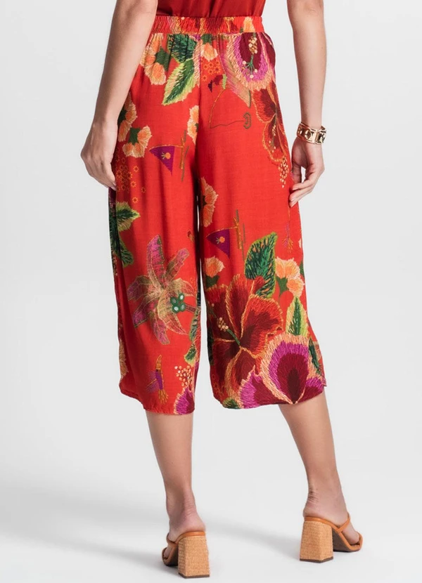 Infinita Cor - Calça Pantacourt Laranja 2