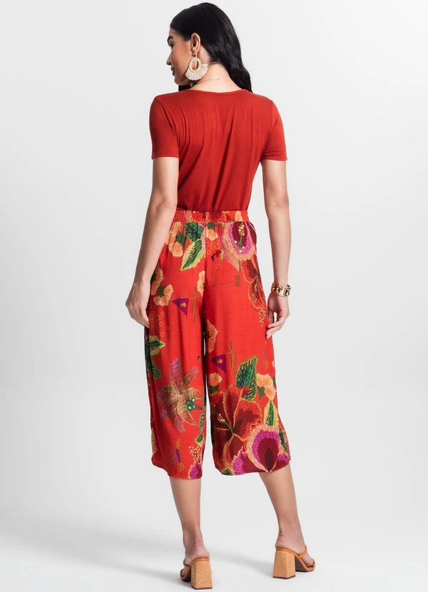 Infinita Cor - Calça Pantacourt Laranja 4