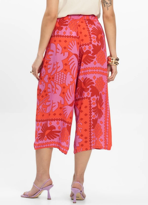 Infinita Cor - Calça Pantacourt Rosa 2