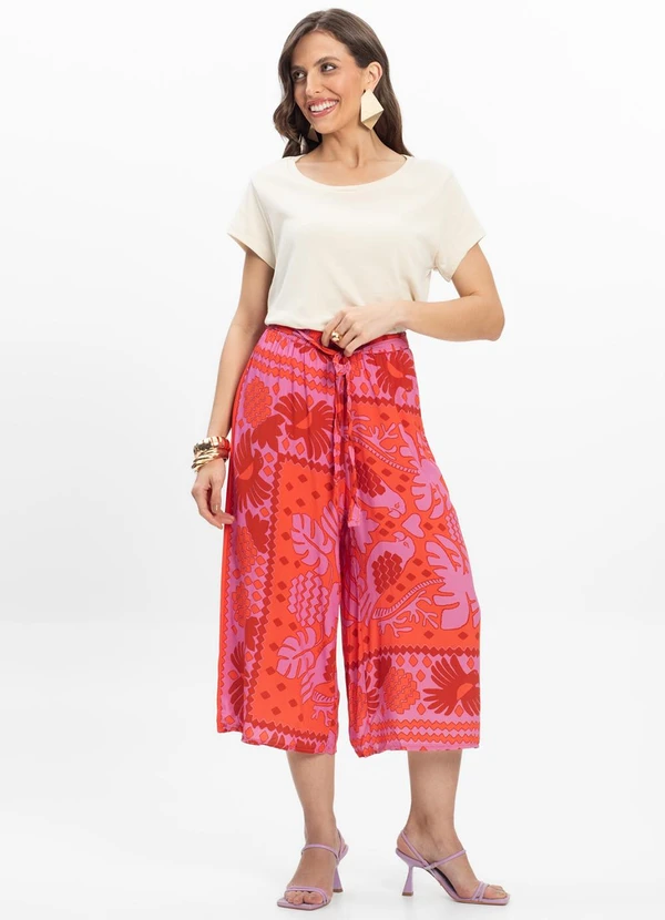 Infinita Cor - Calça Pantacourt Rosa 3
