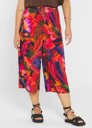 Infinita Cor - Calça Pantacourt Vermelho - INFINITA COR