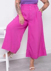 Calça Pink com Bolsos e Pregas