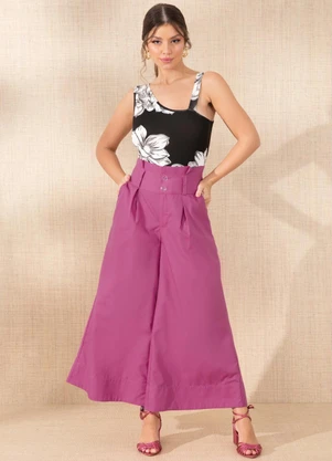 Quintess - Calça Pink com Bolsos e Pregas - QUINTESS