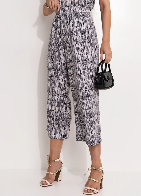 Quintess - Calça Poá Abstrato em Crepe Plano 5