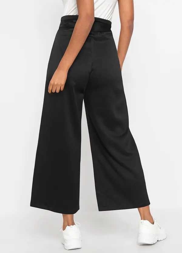 bonprix - Calça Preta em Crepe Plano 2