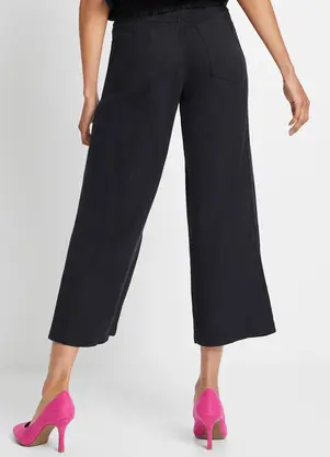 bonprix - Calça Preta em Jeans de Algodão com Sarja. - BONPRIX