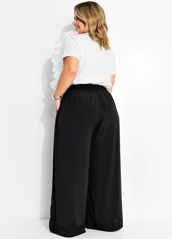 Quintess - Calça Preto em Crepe Plano 5