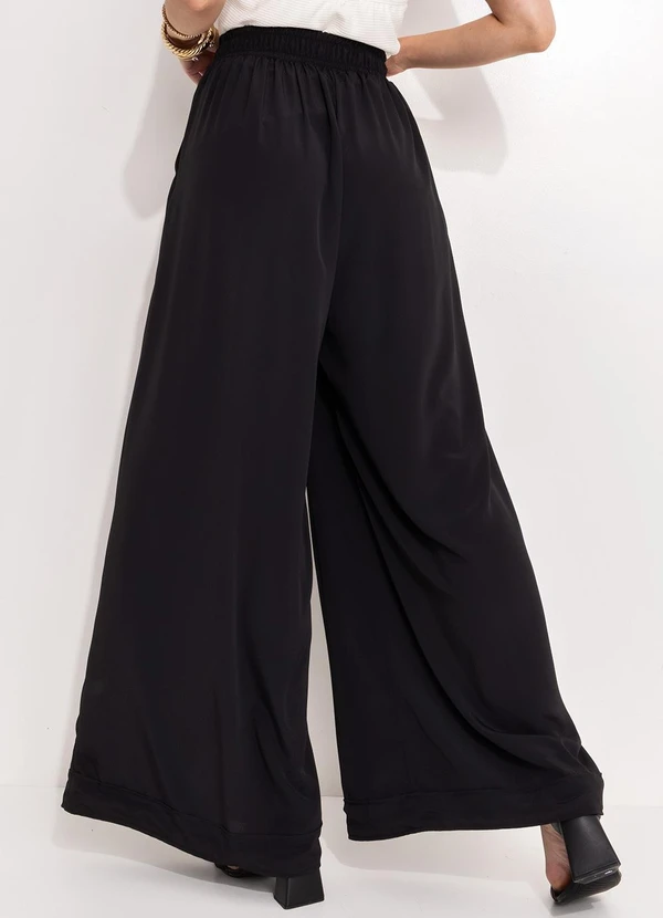 Quintess - Calça Preto em Crepe Plano 13