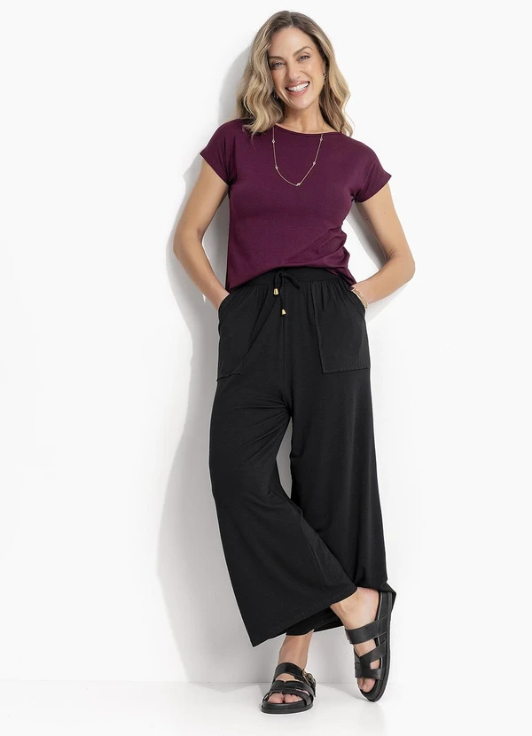 Quintess - Calça Preto em Malha de Viscose 2