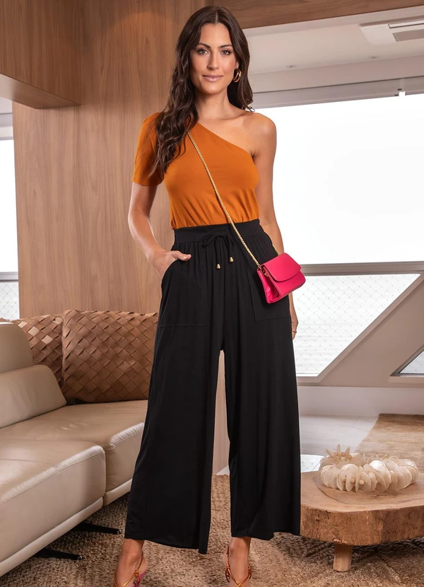 Quintess - Calça Preto em Malha de Viscose 8