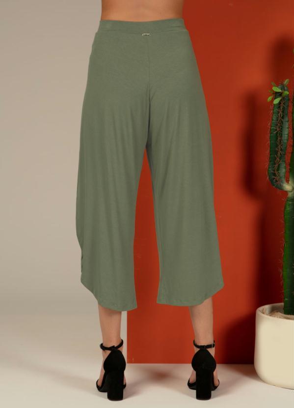 Quintess - Calça Saia Verde com Laterais Transpassadas 2