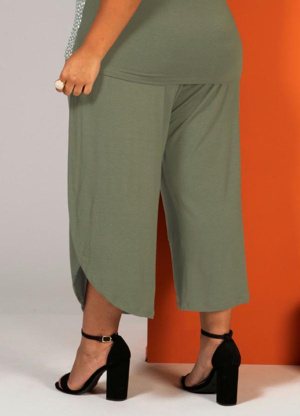 Quintess - Calça Saia Verde com Laterais Transpassadas 7