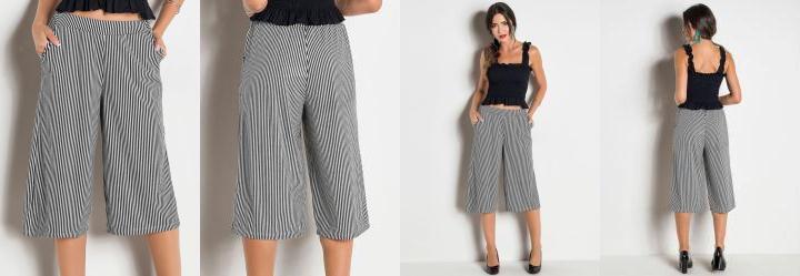 Pantacourt Listras com Bolso Funcional