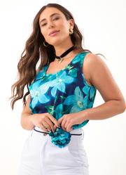 Blusa Acqua Floral em Cetim