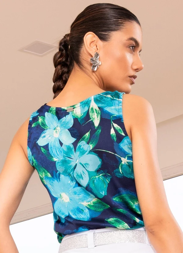 Quintess - Blusa Acqua Floral em Cetim 8