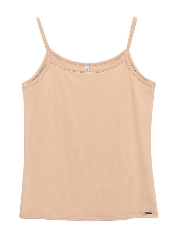 Marialícia - Blusa Alça Fina Básica Bege