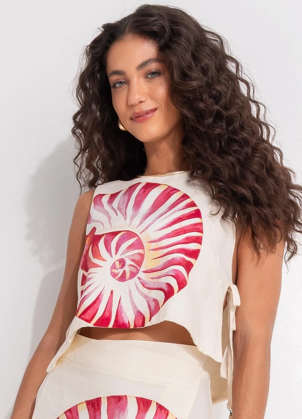 Farm - Blusa Amonita Bege